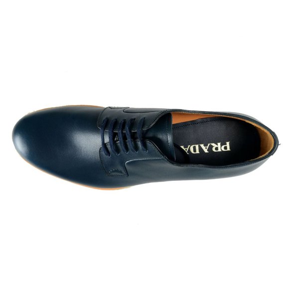 Prada Men's Blue Leather Casual Oxfords Shoes - Picture 7 of 8